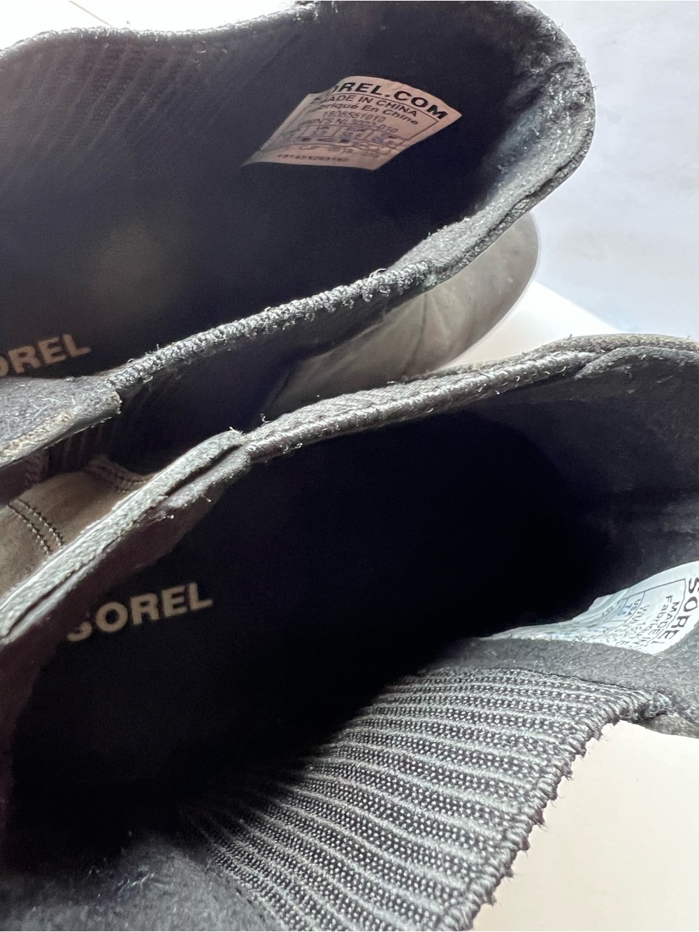 Sorel Joan Of Arctic Rhapsody Lot Black Camel Leather Chelsea Wedge Boots - 7.5 - Picture 13 of 13